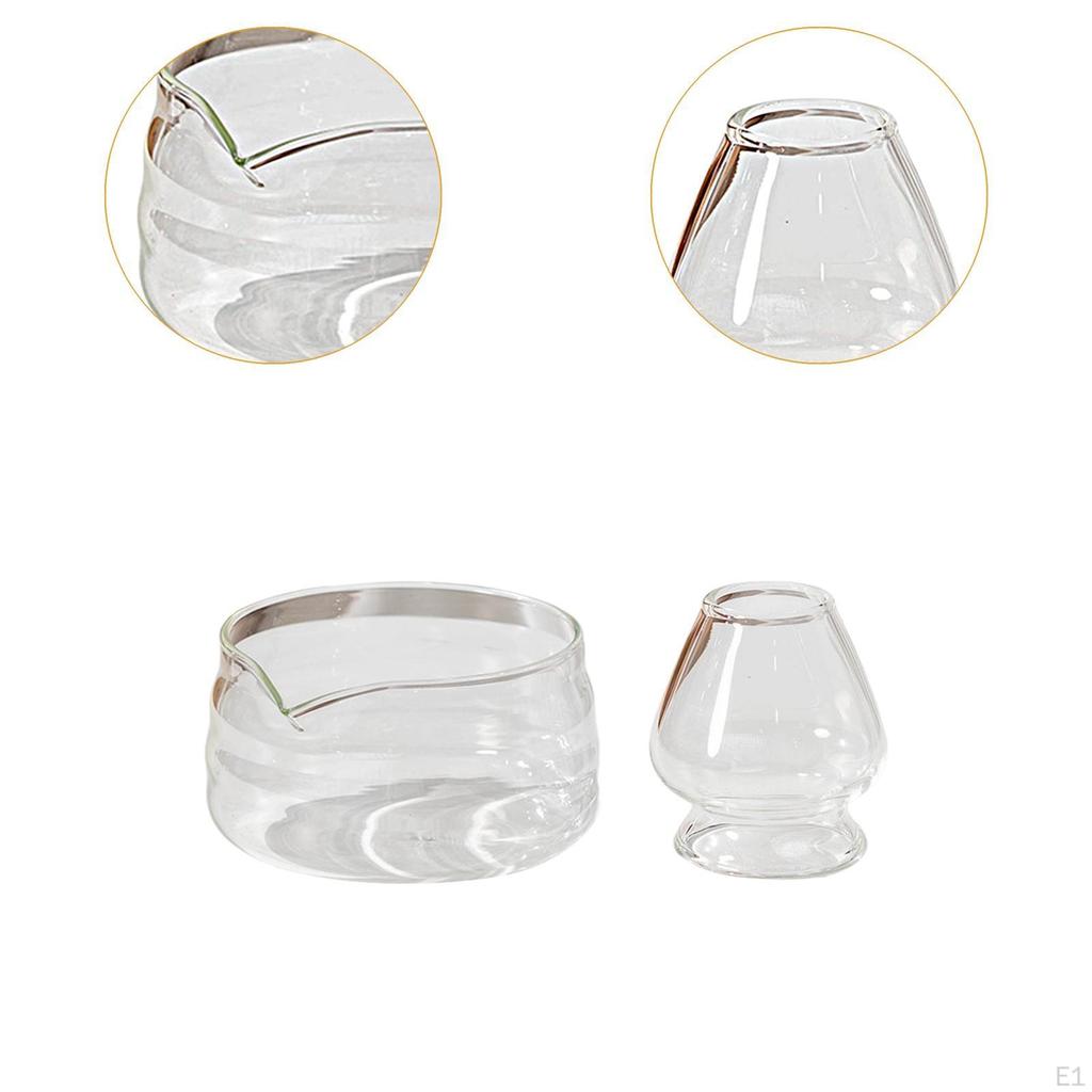 Matcha Tea Bowl Glass Bowls Teas Set Traditional Teaware Teahouse Decor Whisk Holder and