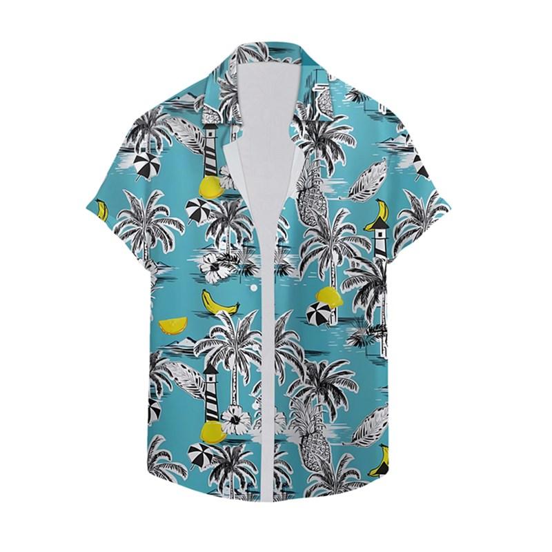 

Повседневная мужская рубашка Летняя пляжная рубашка с принтом Гавайская рубашка