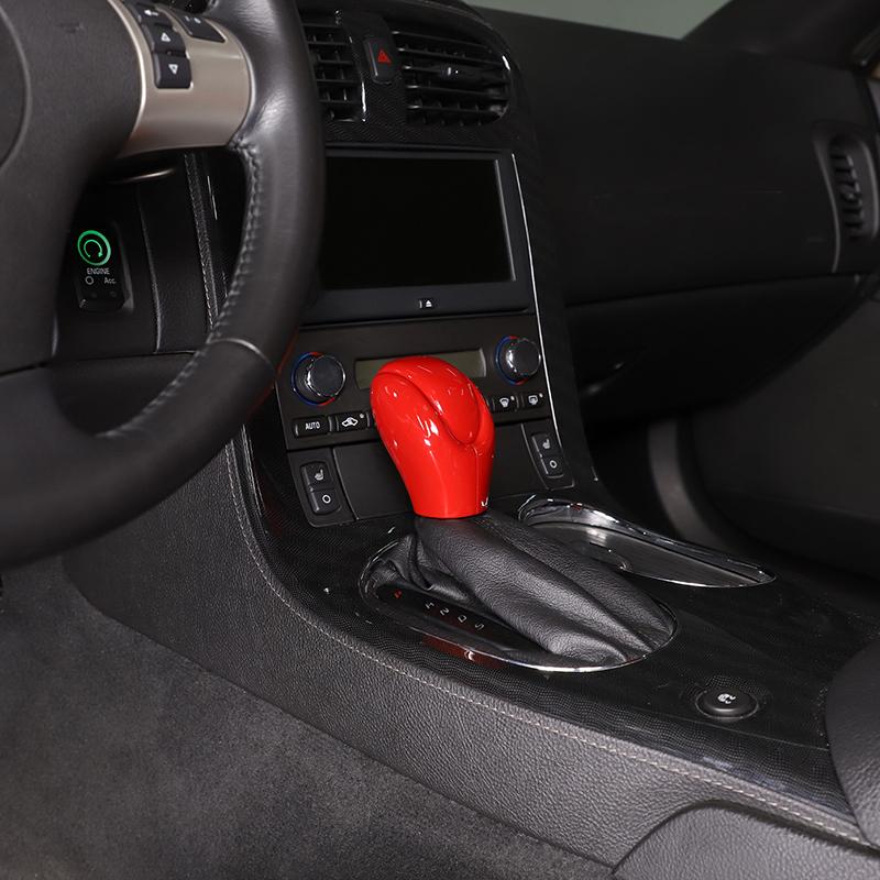 ABS Carbon Fiber For Chevrolet Corvette C6 2005-2013 Car Gear Shifter Gear Protector Head Cover Cover Car Interior Accessories