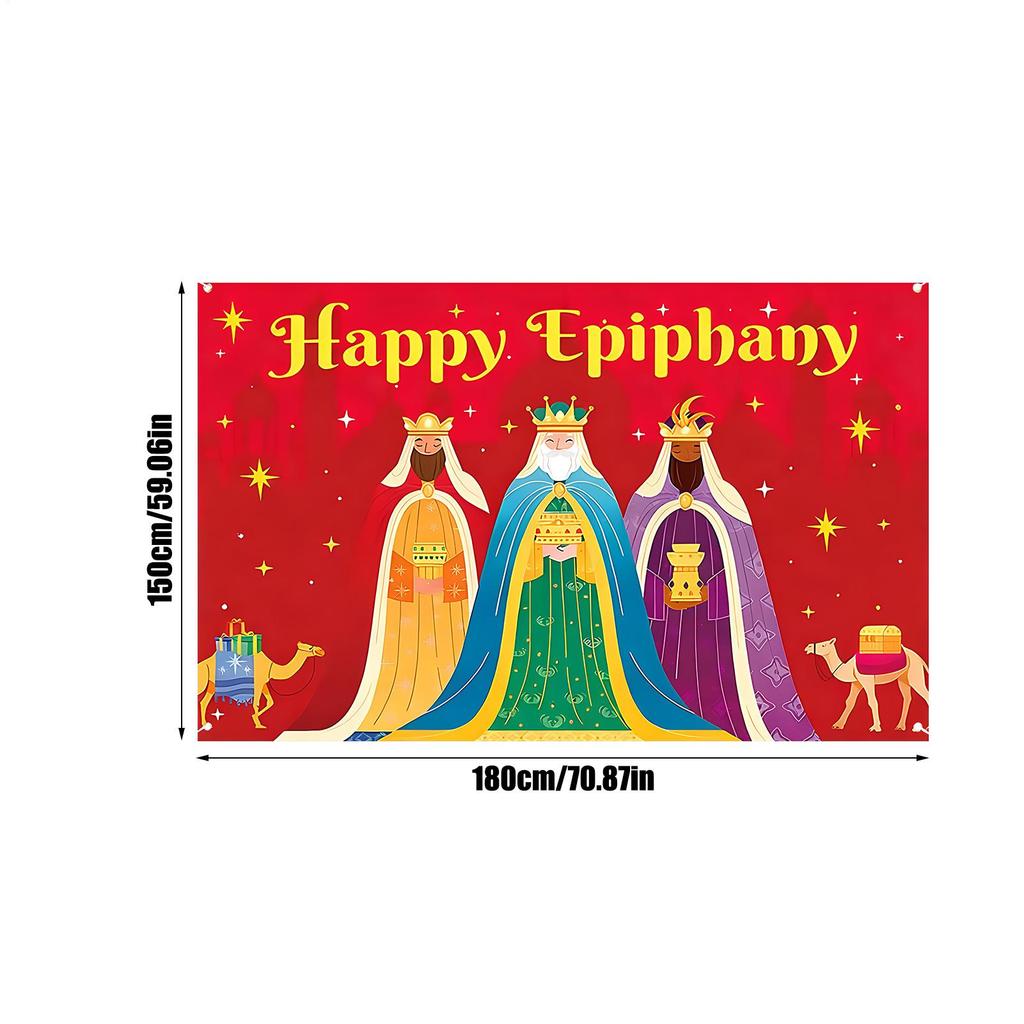 Three Kings Day Banner 6x5ft Festive Decoration Holiday Photography Backdrops For Party Hosts Photographers Church Christmas