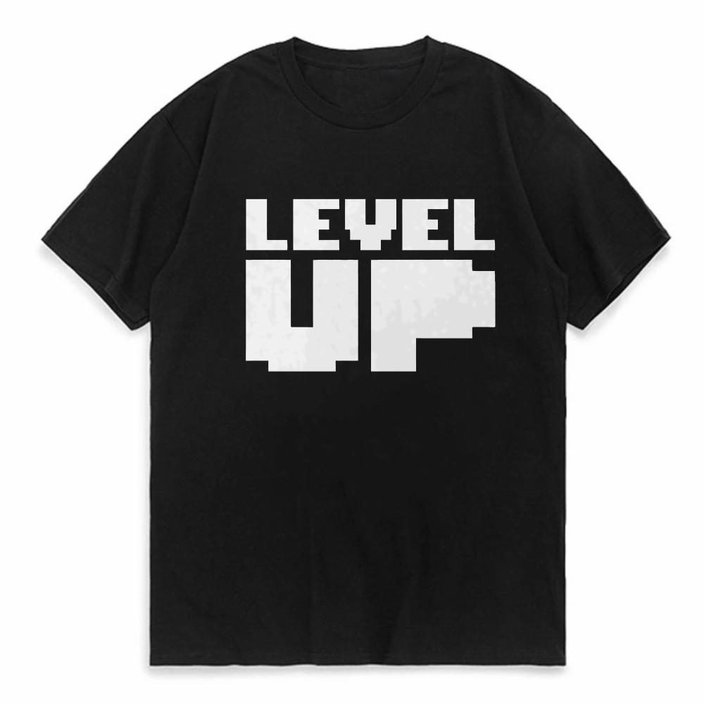 

new Mens Level Up Printed TShirt Basic Streetwear Short Sleeve tshirt Men Women Summer Breathable ShortSleeved ONeck tees 4XL