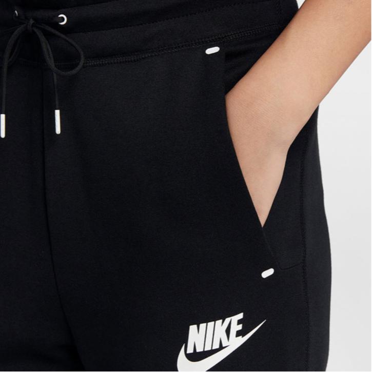 Nike Contrast Logo Print Drawstring Knit Sports Pants Women bottoms Black 931829-011