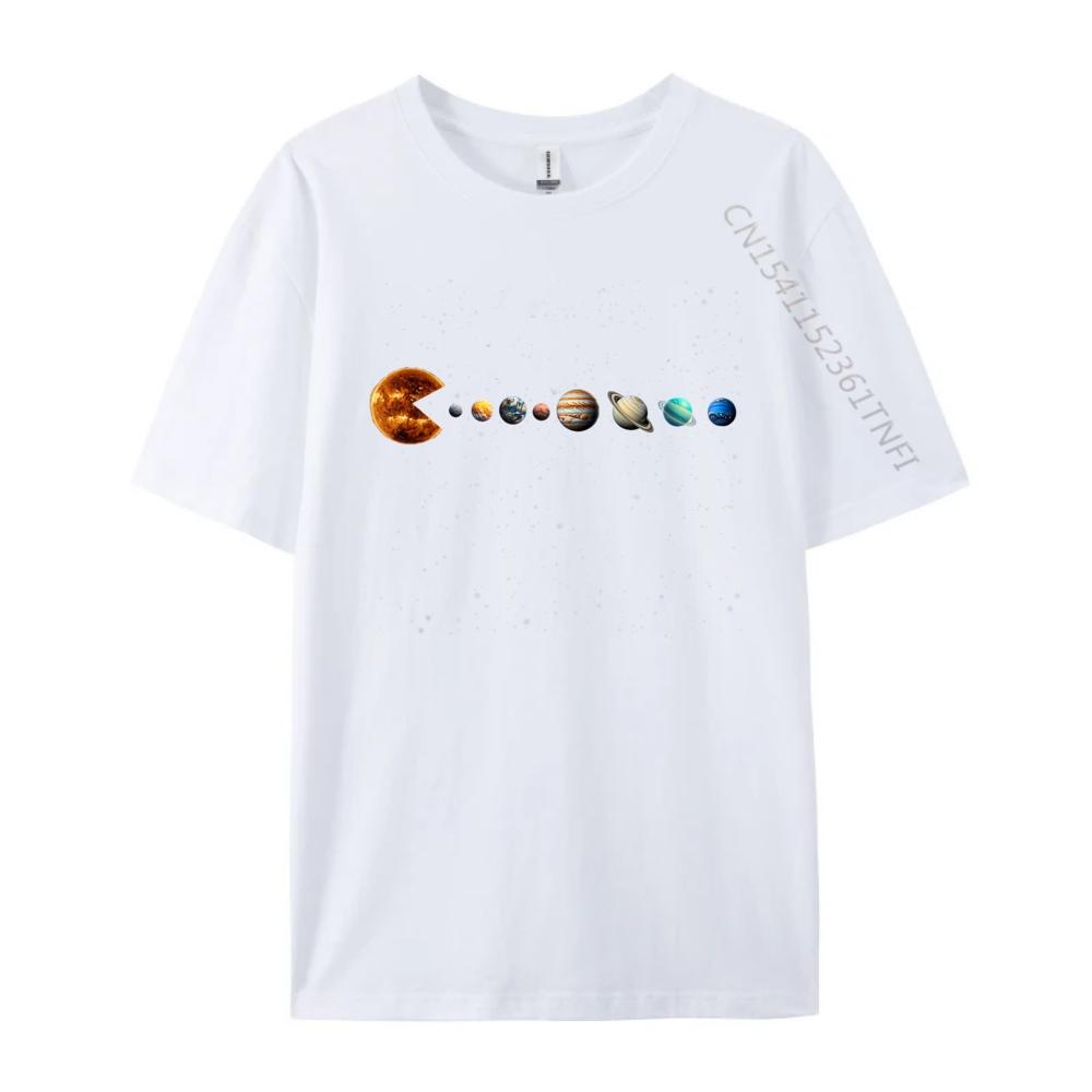 Funny Solar System Astronauts Space Video Games Designer T Shirt Men Cotton T Shirt Men Aesthetic