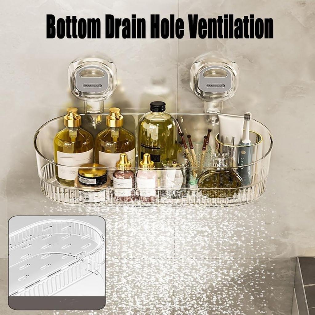 Badezimmer-Aufbewahrungsbox mit Saugnapf ohne Bohren, große Kapazität und starke Tragfähigkeit