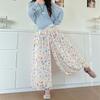 Color Bud Culottes Summer Pants Women's Thin Drape Loose Skirt Small High Waist Ice Silk Wide Leg Pants