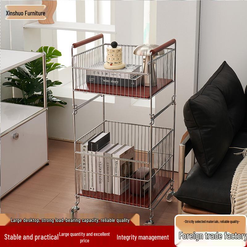 New Multi-layer Movable Laundry Basket with Removable Storage Rack for Balcony or Laundry Room