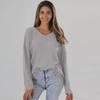 Women's  V-neck  Street  Spring and Autumn Loose Knitted Bottoming Shirt