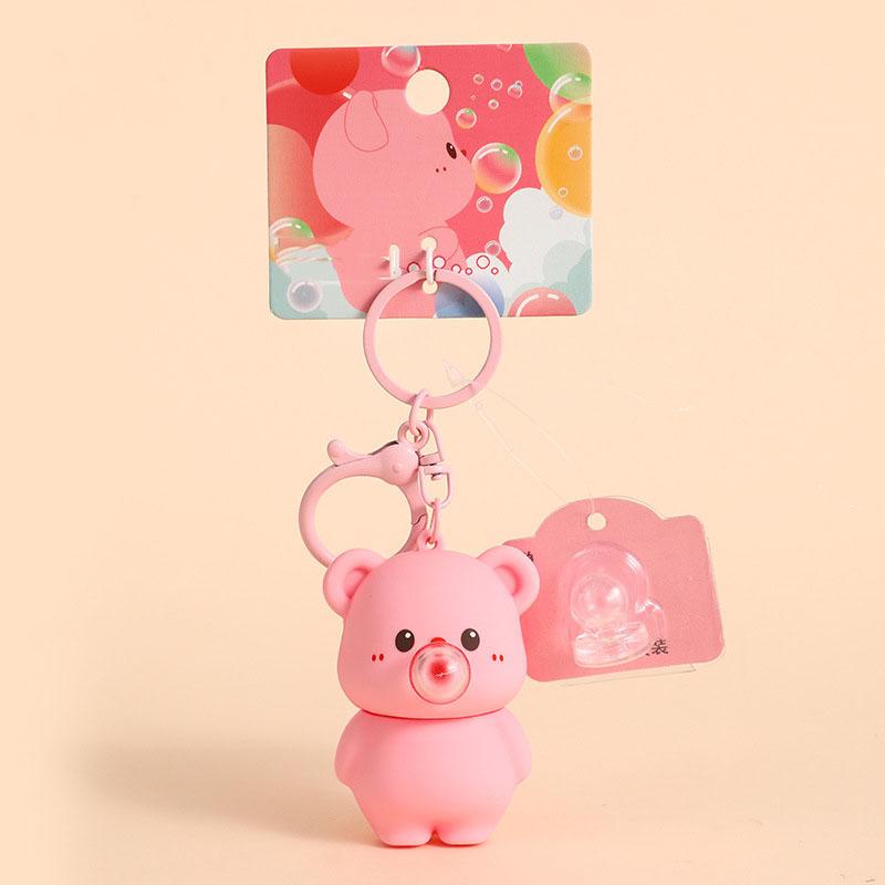 Cute Silicone Cartoon Bear Bubble Blowing Key Chain Stress Relief Animal Gift for Children's Day
