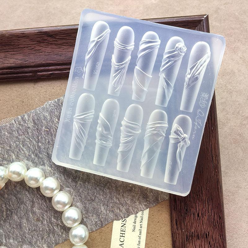 Flowers Nail Silicone Relief Flower Basket Shape Nail Art Mold 3D Nail Decoration Accessories Manicure Tool