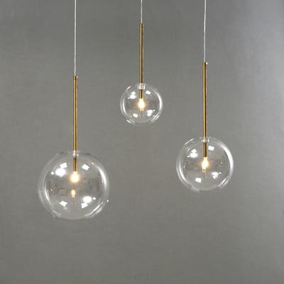Nordische Pendelleuchten aus klarem Glas Kugel Gold Glaskugel Pendellampe Esszimmer Küche Hängelampe Hängeleuchten Dekorationsleuchten