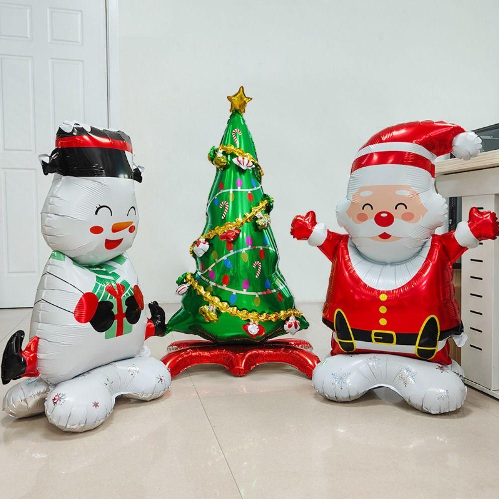 Decorative Christmas Series Standing Balloon Christmas Tree Aluminum Film Balloon  Holiday Party