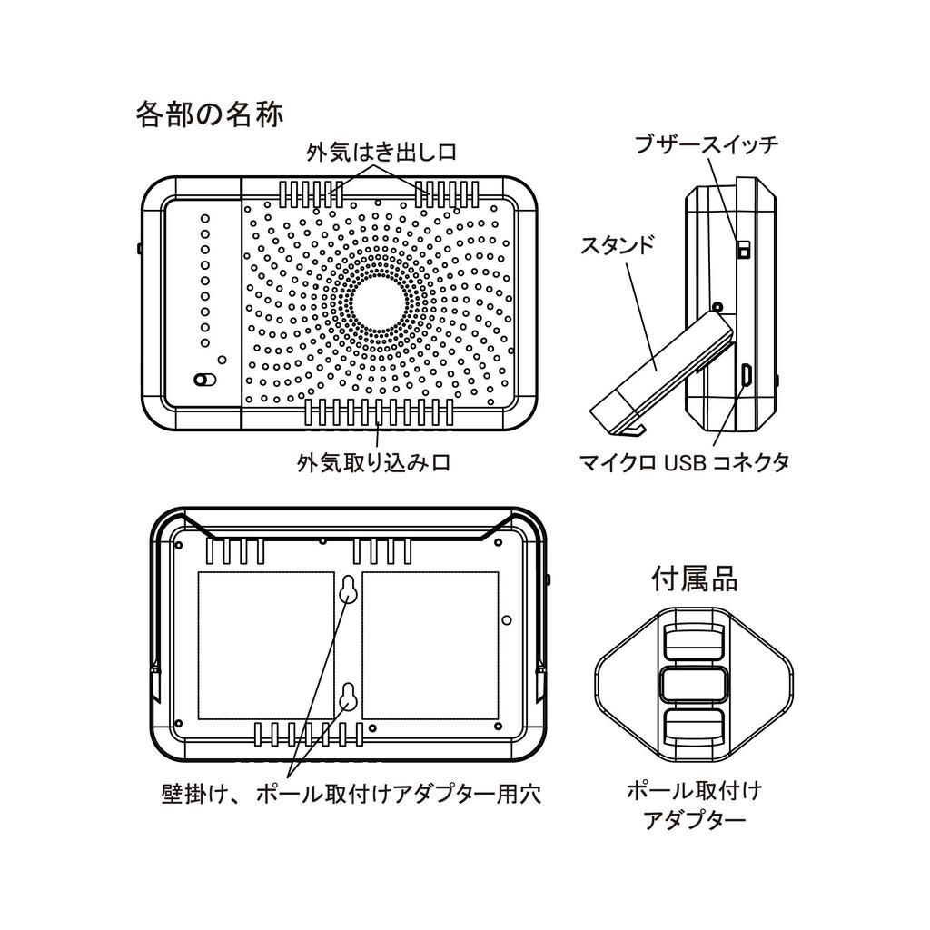 CUSTOM Checker LED display with buzzer sound notification function when exceeding domestic environmental values PM-2.5 9-level standards/guideline