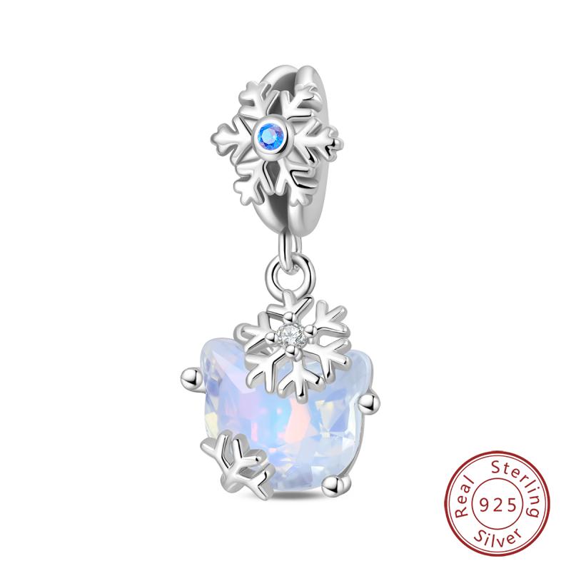 New Winter Charms Bead Copper Snowflake Snowman Penguin Deer Dangle Fit Bangle Bracelet Necklace Diy Jewelry