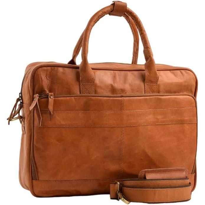 Ručně vyráběná celozrnná vintage kožená brašna na aktovky pro muže, ženy, kancelářské školní brašny na notebook, střední 16 palců