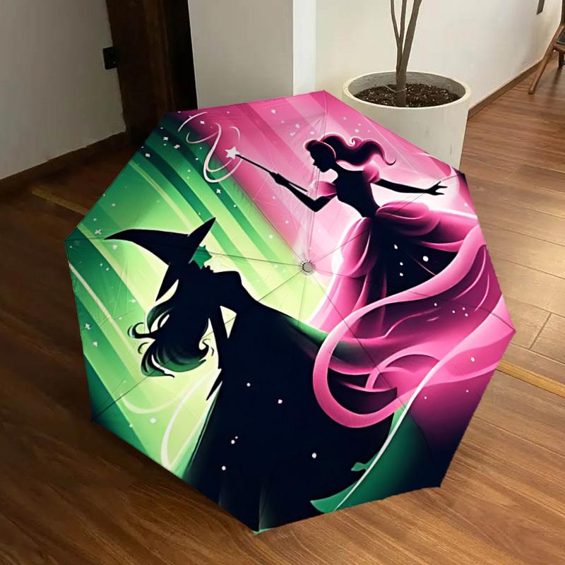 1pc Wicked Witch Princess Automatic Folding Umbrella, Portable Collapsible Design, Casual Outdoor Accessory L1127005