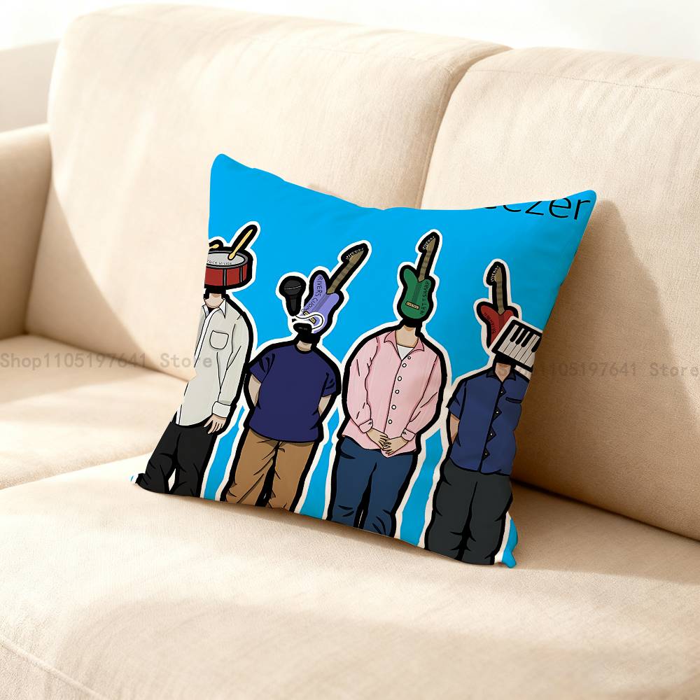 Rock Band W-Weezer Pillow Case For Sofa Decor Car Office Room Printing Cushion Cover Decorations and Protector