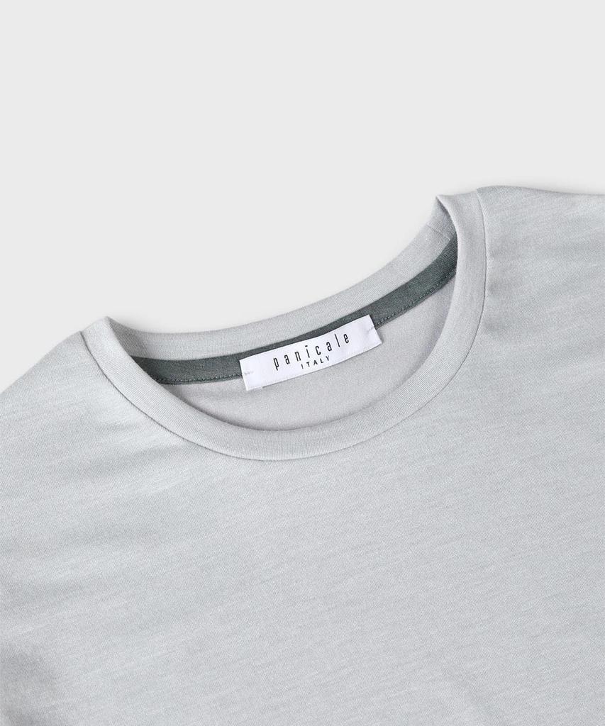 PANICALE Contrast Detail Crew Neck Stretch Jersey T-Shirt [2 Colors]