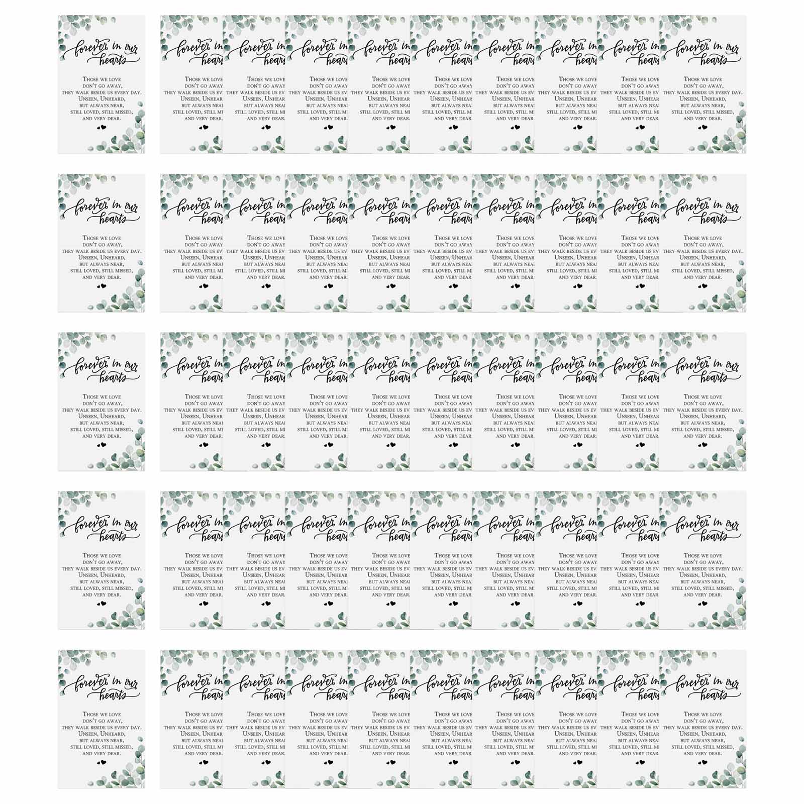 

50 шт. Поминальные молитвенные карточки Мемориальные карточки со словами сочувствия Открытка с соболезнованиями и словами поддержки на похороны