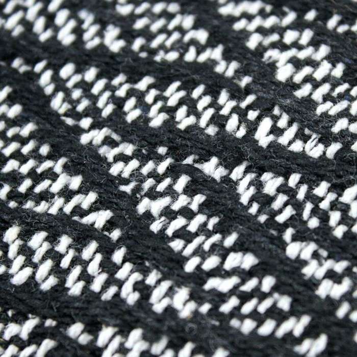 Ethnic Cushion Chevron Pattern Black White 60x40