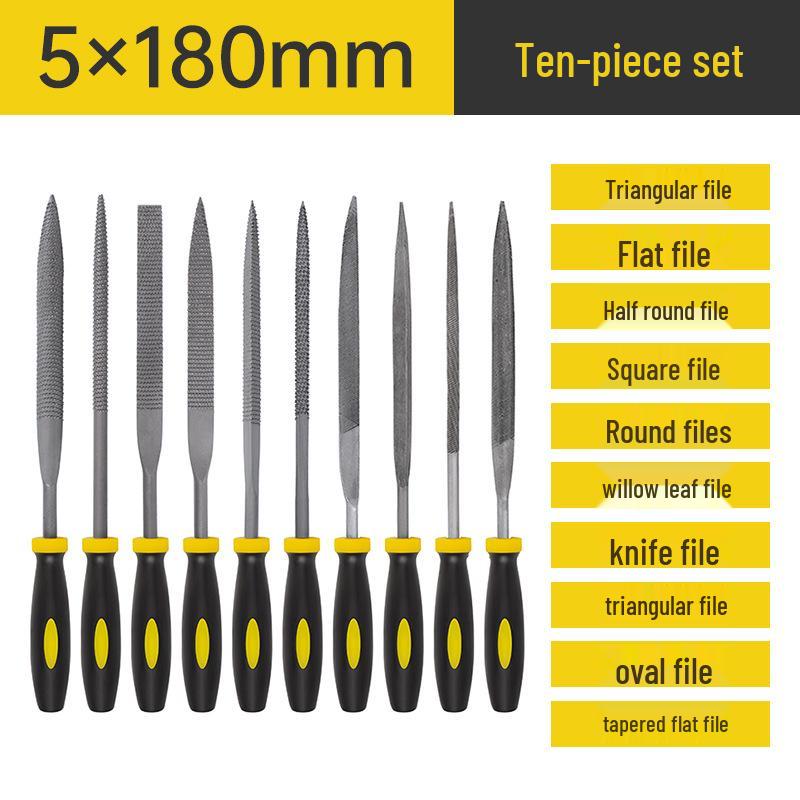 Assorted Small Steel File Set: Triangular Rasp Hand Files for Woodworking