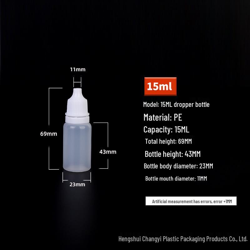 Göz Damlası İçin Beyaz Plastik Sıkılabilir Damlalıklı Şişe - 5/10/15/20/30ml Boyutları Mevcuttur