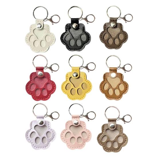 Faux Leather Paw Keychain Pet Hair Keepsake Paw Charm Key Holder Unique Memorial Collection Pet Memorial Gift