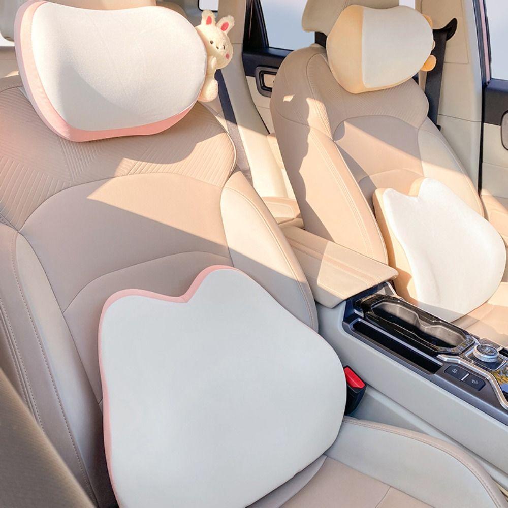 

Comfortable Car Lumbar Support Pillow Cartoon Waist Support Cute Auto Neck Pillow Car Interior Neck-Rabbit