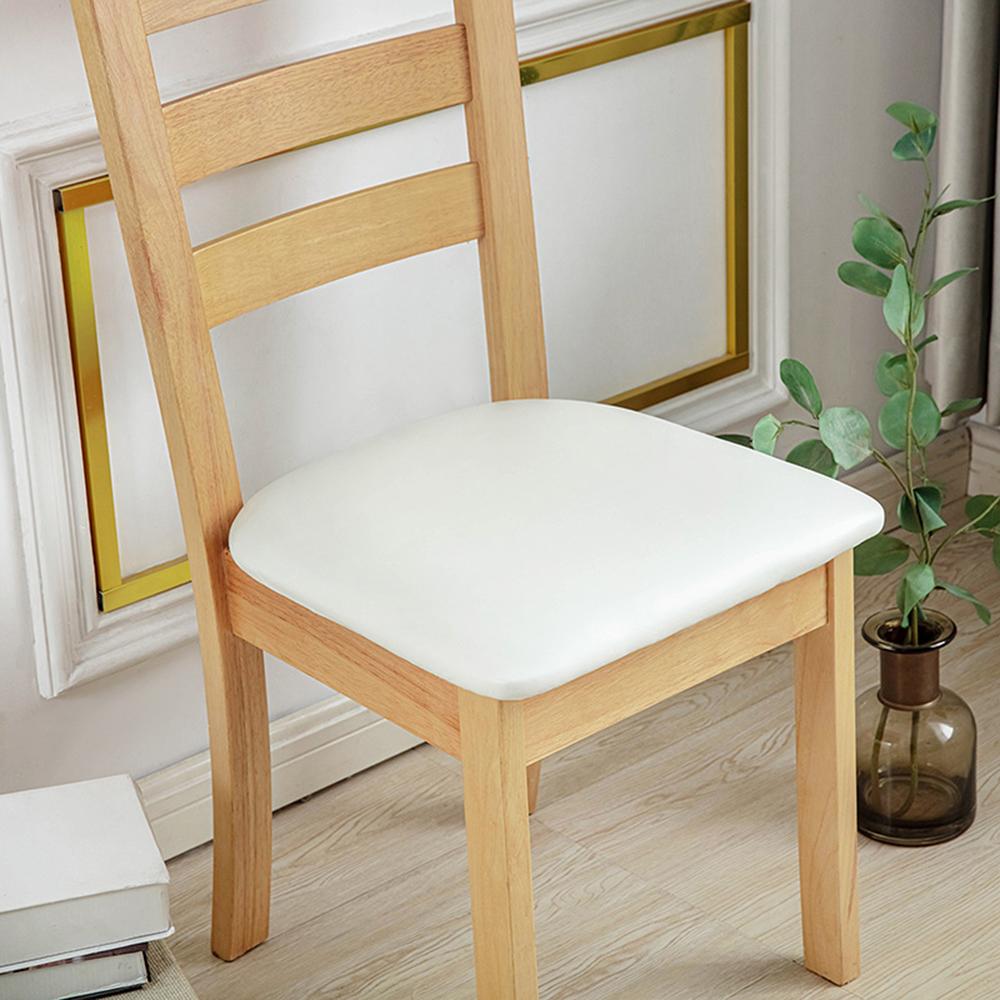 Waterproof PU Leather Dining Chair Slipcovers Removable Cushion Covers for Home Kitchen Hotel Upholstered Chair Protector