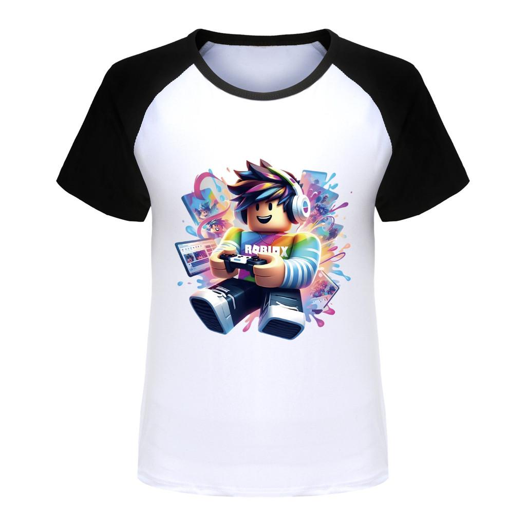 5529 Kids Boys Girls Roblox Printed Raglan Sleeves T-Shirt