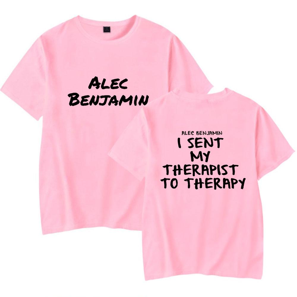 Горячая печать Alec Benjamin Женщины Мужчины Футболки Повседневные дышащие футболки Смешные свободные футболки Футболки Уличные футболки больших размеров для мужчин XXS розовый 1290₽