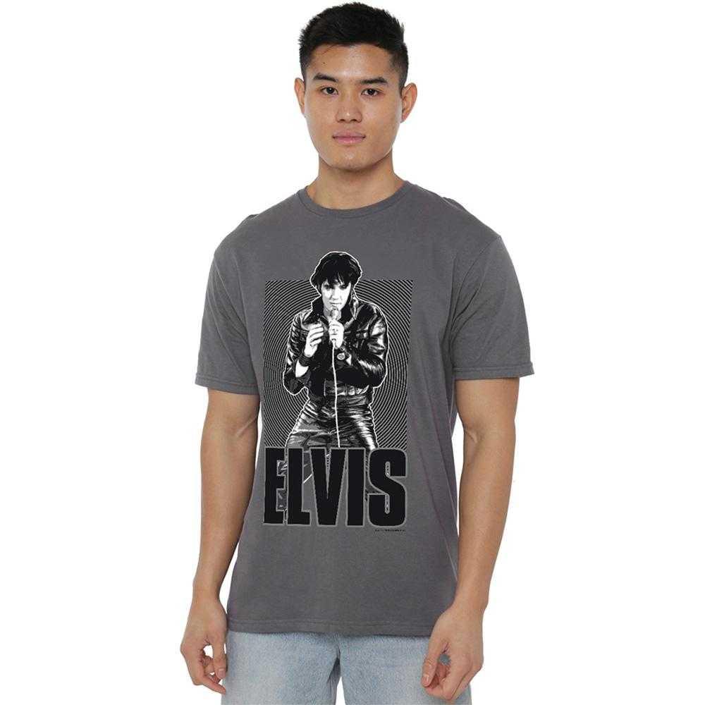 Elvis Presley Unisex Erwachsenen Leder T-Shirt