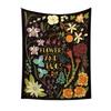 Retro Flower Insect Tapestry, Bohemian Botanical Wall Hanging, Vintage Aesthetic Decor for Bedroom Dorm Living Room