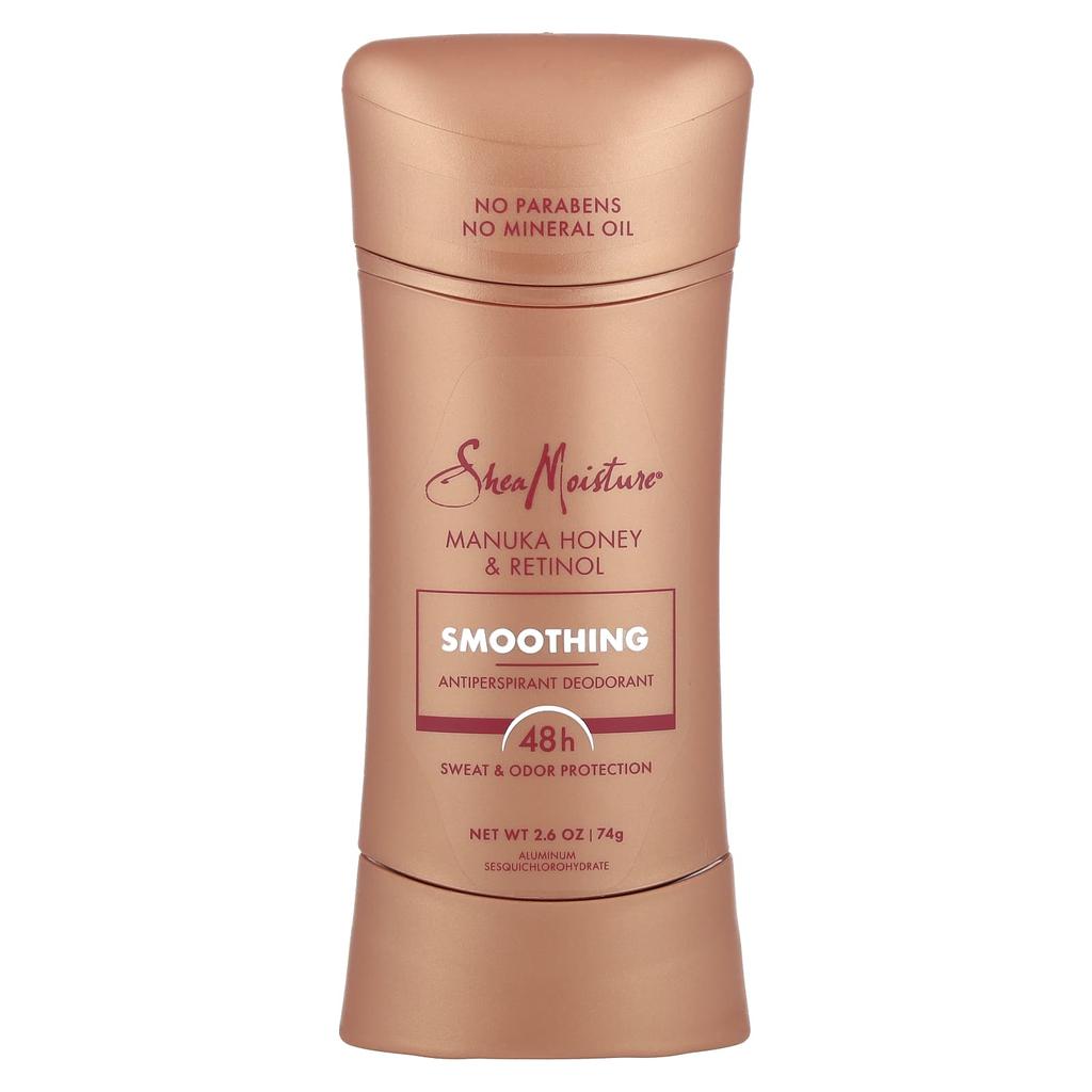 SheaMoisture Antitranspirant Deodorant, Glättend, Manuka-Honig und Retinol, 2,6 oz (74 g)