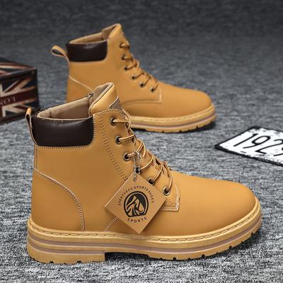 Ghete Martin pentru bărbați iarnă noi pantofi pentru bărbați stil britanic retro ghete mari galbene pentru bărbați pantofi casual de stradă cu vârf înalt pentru bărbați