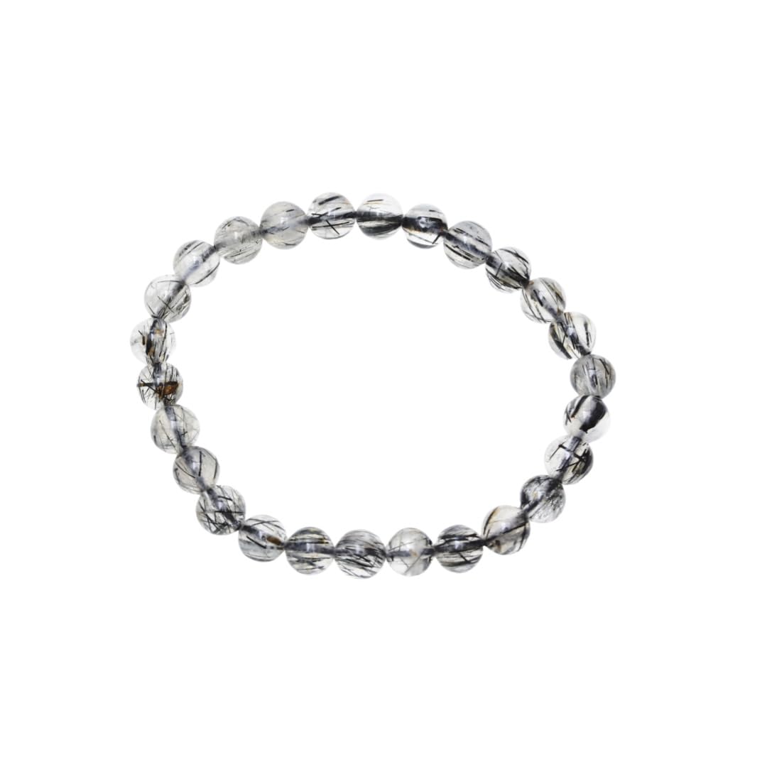 

KOUOKU Black rutilated quartz power protection from good natural stone from rosary rutilated quartz [K Koku] bracelet, stone, evil, luck, Brazil,