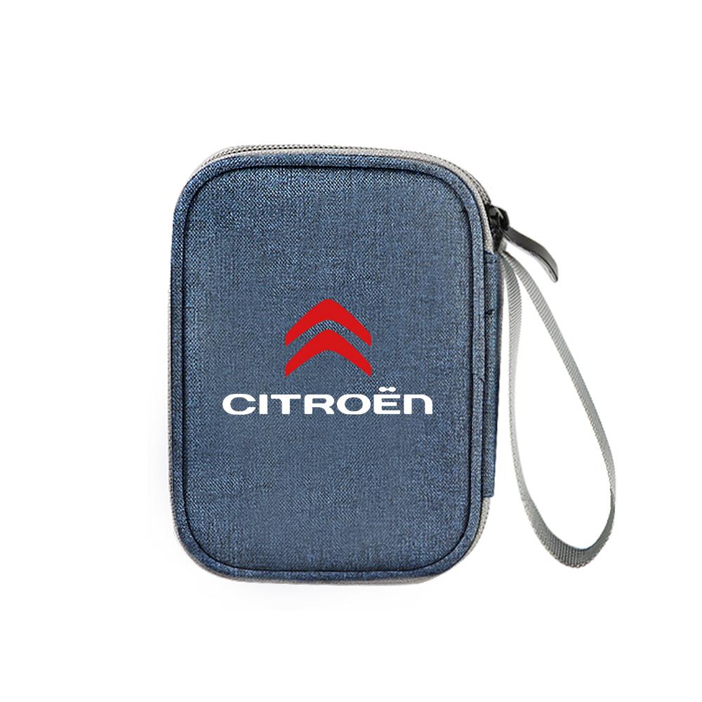 Car Portable Storage Bag Carry Lighter Data Cable Bank Truck Key For Citroen C4 C3 C5 C1 C2 Berlingo Celysee Cactus Picasso Saxo