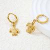 Beach Ocean Theme Metal Earrings Starfish Shell Conch Fish Holiday Dangle Earrings for Women