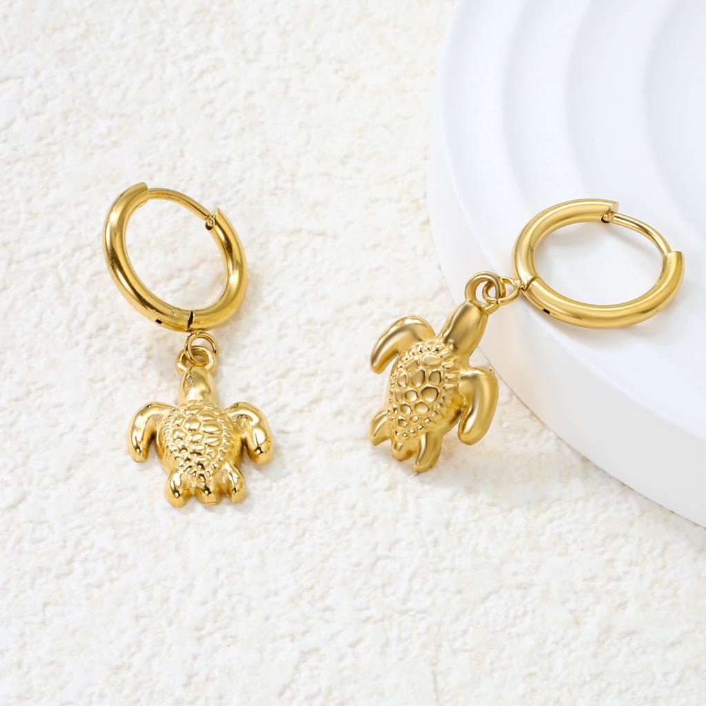 Beach Ocean Theme Metal Earrings Starfish Shell Conch Fish Holiday Dangle Earrings for Women
