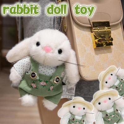 14CM Hot Teddy Gardener Cute Bunny Doll Plush Stuffed Toy Cloth Doll Pendant Girlfriend Birthday Gift Kawaii Dress Up Doll