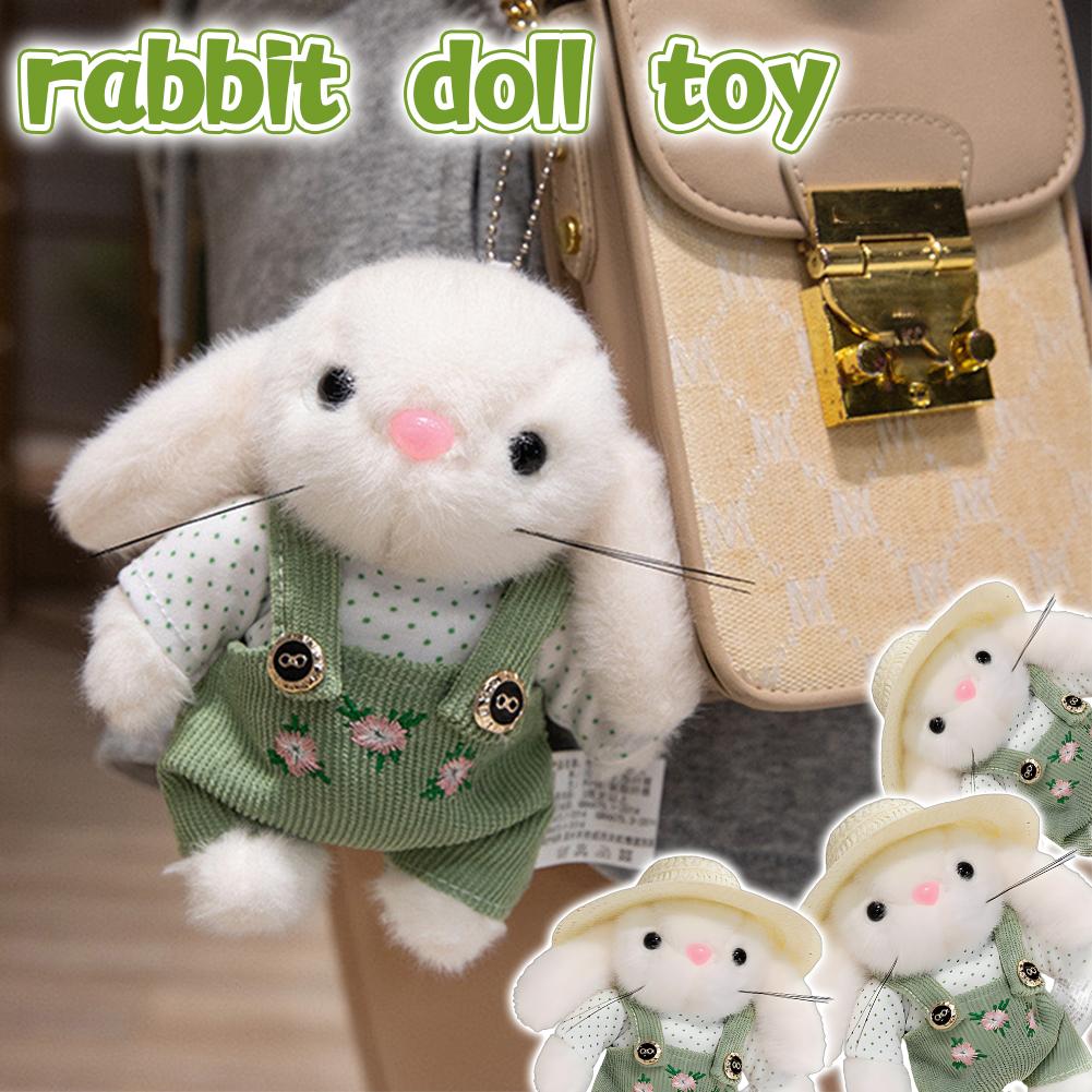 14cm Plush Stuffed Garden Bunny Plush Toys Handmade Clothes and Hats Gardener Little Rabbit Doll Christmas Gifts for Kids