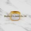 Trendy Minimalist European-American White Mother-of-Pearl Index Finger Ring for Women
