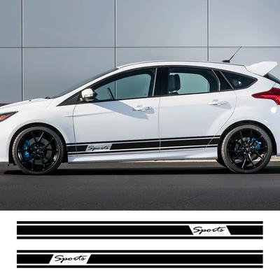 Para Ford Focus 2 3 MK2 MK3 Acessórios de Tuning Adesivos Laterais para Carro Listra Longa DIY Vinil Automotivo Decalques de Estilo Racing Sports