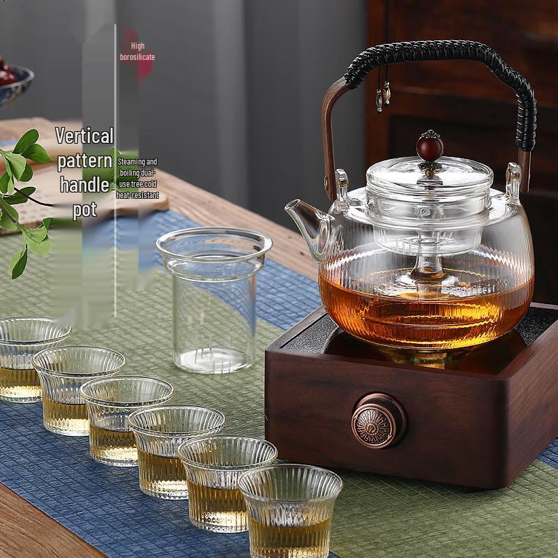 Borosilicate Glass Dual-Use Teapot with Steamer