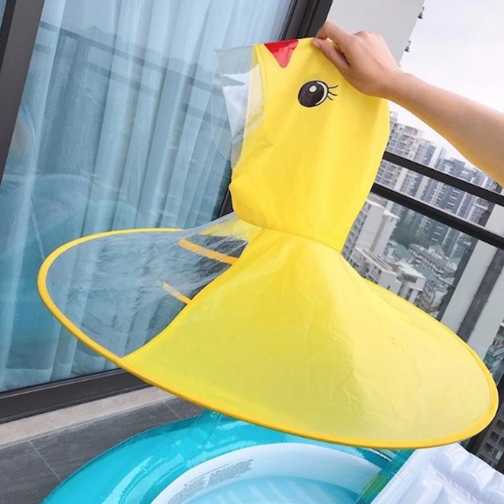 Cute Baby Foldable Cartoon Duck Rainwear Waterproof Kids Reflective Ring Rain Coat Cover Reusable Poncho Raincoats