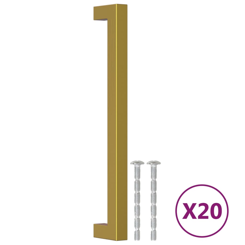Furniture Handles 20 Pcs Gold 192 Mm Stainless Steel