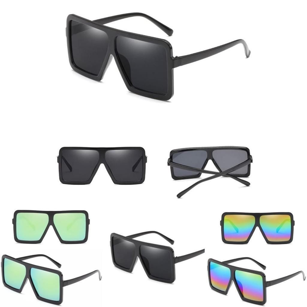 Women's Flat Top Large Steampunk Square Frame Oversize Sunglasses With Uv Protection