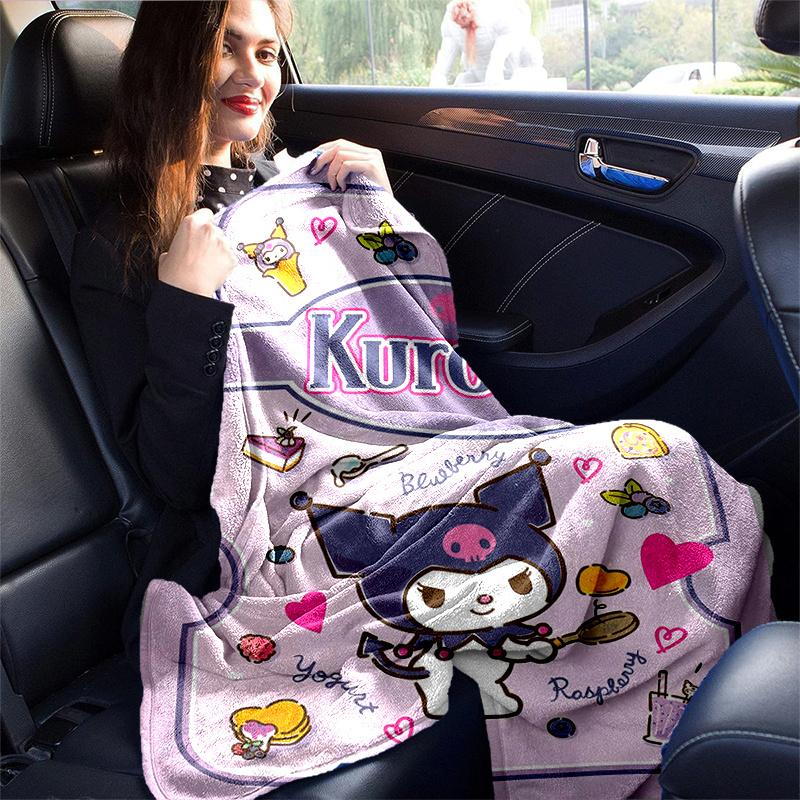 1pc Kuromi's Sweet Adventure Blanket, Soft Warm Throw Blankets, Living Room, Travel, Camping, Car Blankets, Beach, Office Naps, Suitable for All Seaso