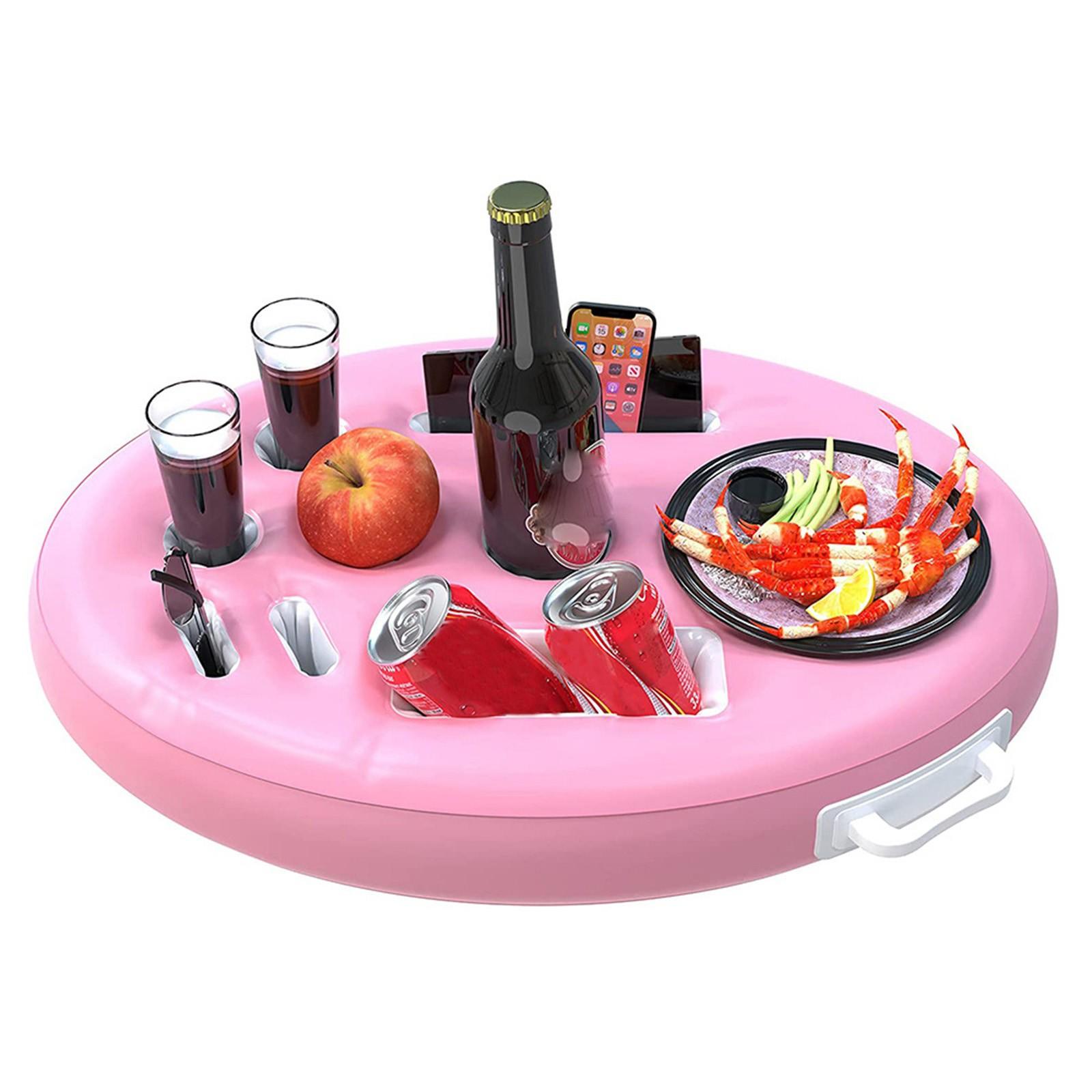 

ПВХ Надувний Водний Льодовий Бар, Мобільний Плавучий Тримач для Стаканів для Їжі, Піднос для Напоїв, Вечірка біля Басейну One Size