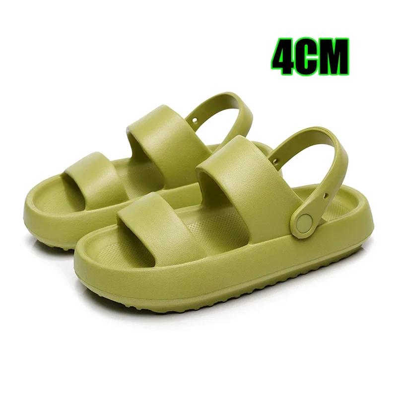 Women Summer Beach Platform Sandals Green Soft Sole EVA Slides Woman Fashion Non-slip Outdoor Slippers Female Comfortable Shoes