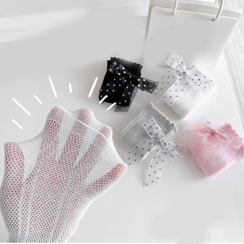 Süße Spitzenrüschen Baby Strümpfe Schleifen-Dekor Kinder Kniehoch Baumwolle Säuglinge Lange Schlauchsocken Stilvolle Strumpfwaren